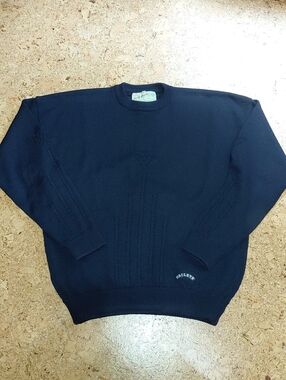 Vintage Men's Navy Baileys Irish Crewneck Knit Sweater Size XL